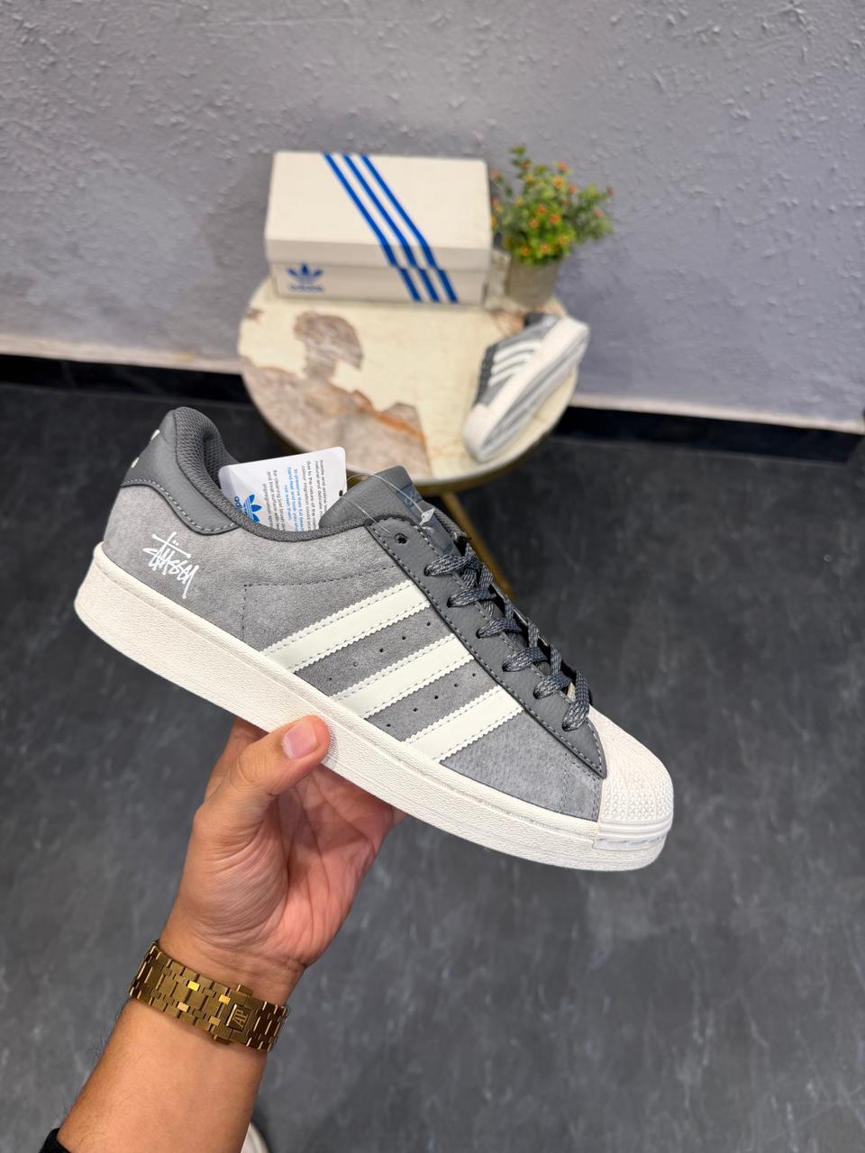 ADIDAS ORIGINAL SUPERSTAR C STUSSY GREY