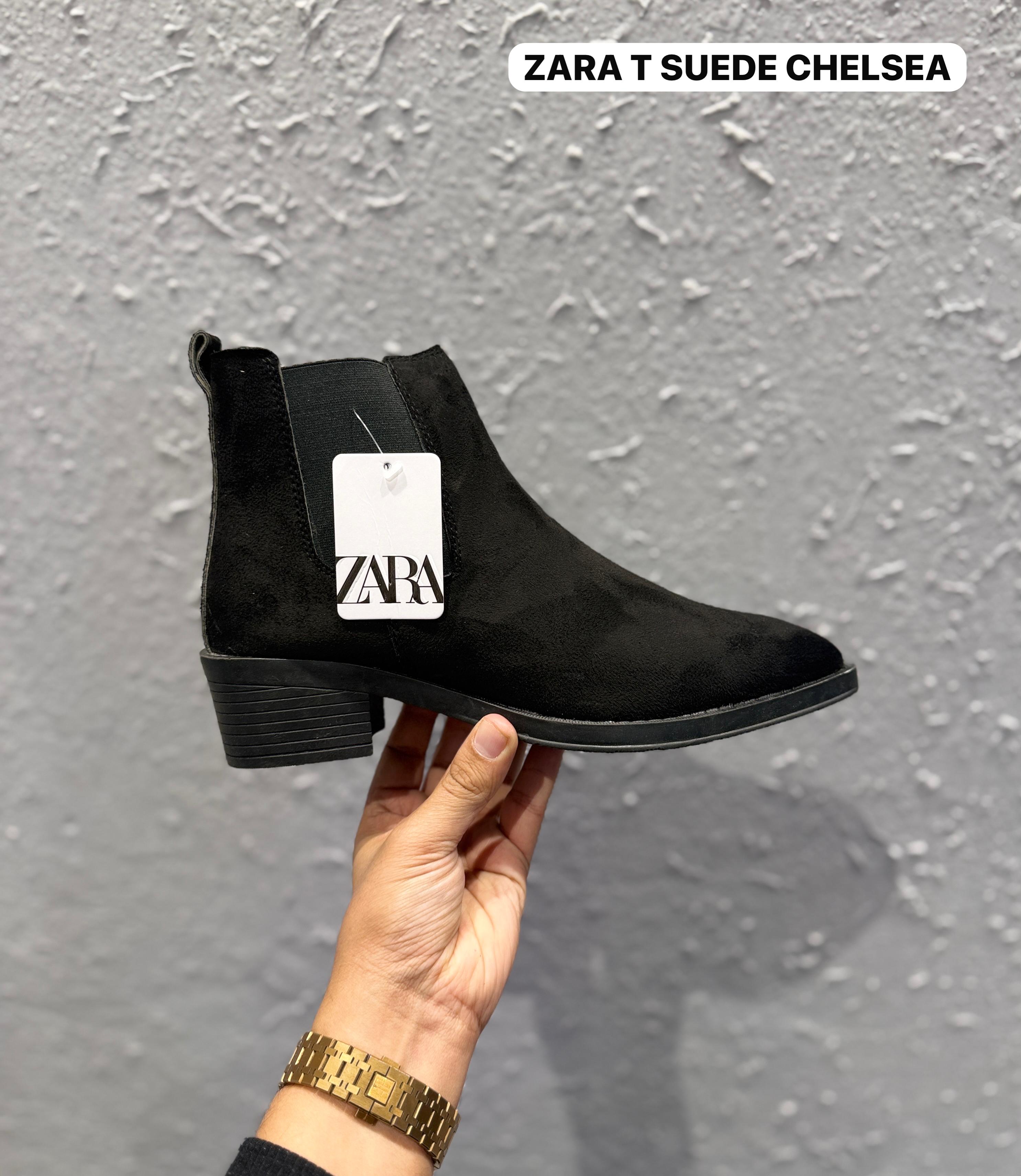 ZARA T SUEDE  CHELSEA BOOTS BLACK