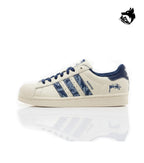 ADIDAS ORIGINAL SUPERSTAR WHITE BLUE STUSSY