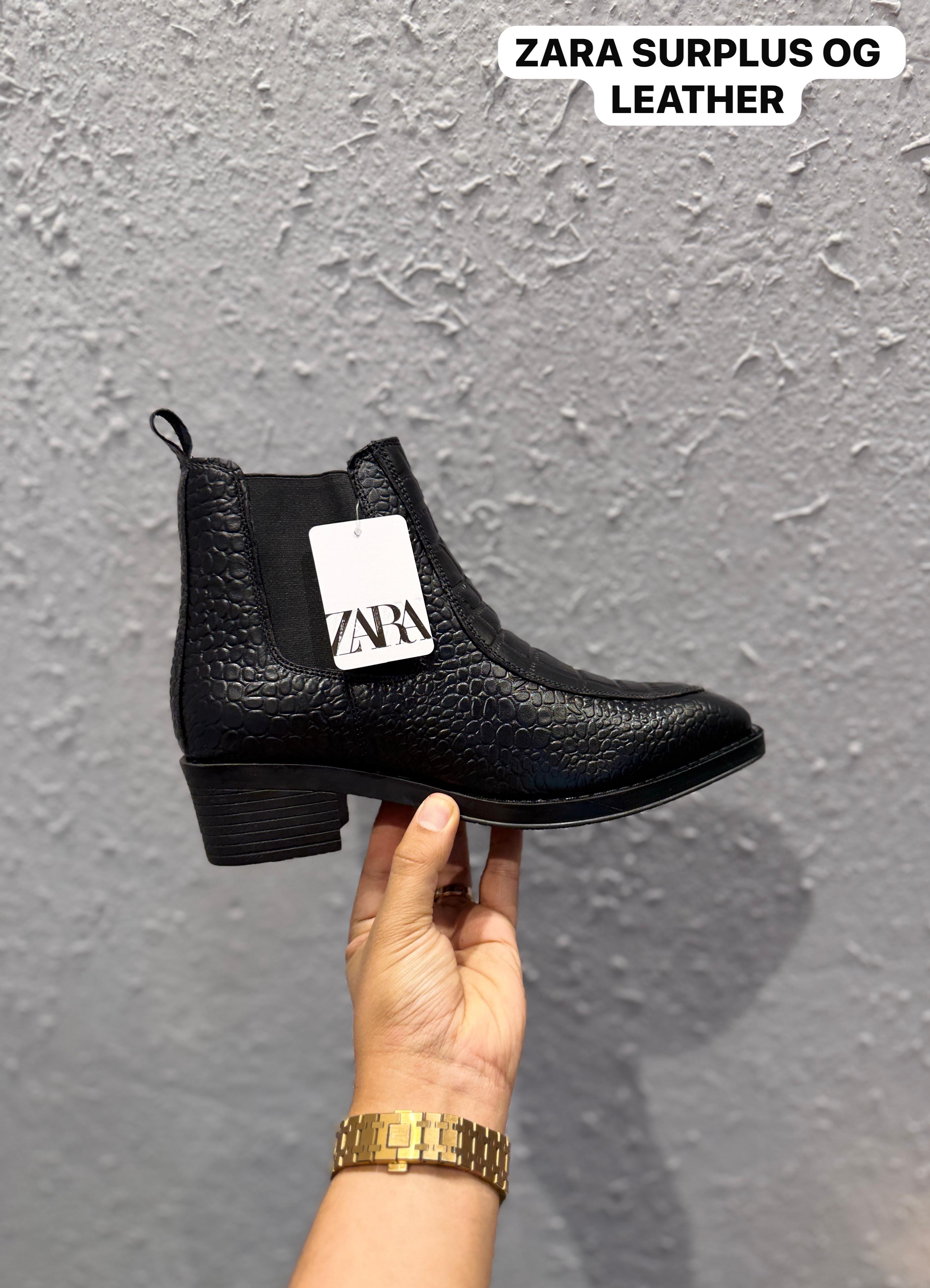 ZARA CROCO SNAKE LEATHER  CHELSEA BOOTS