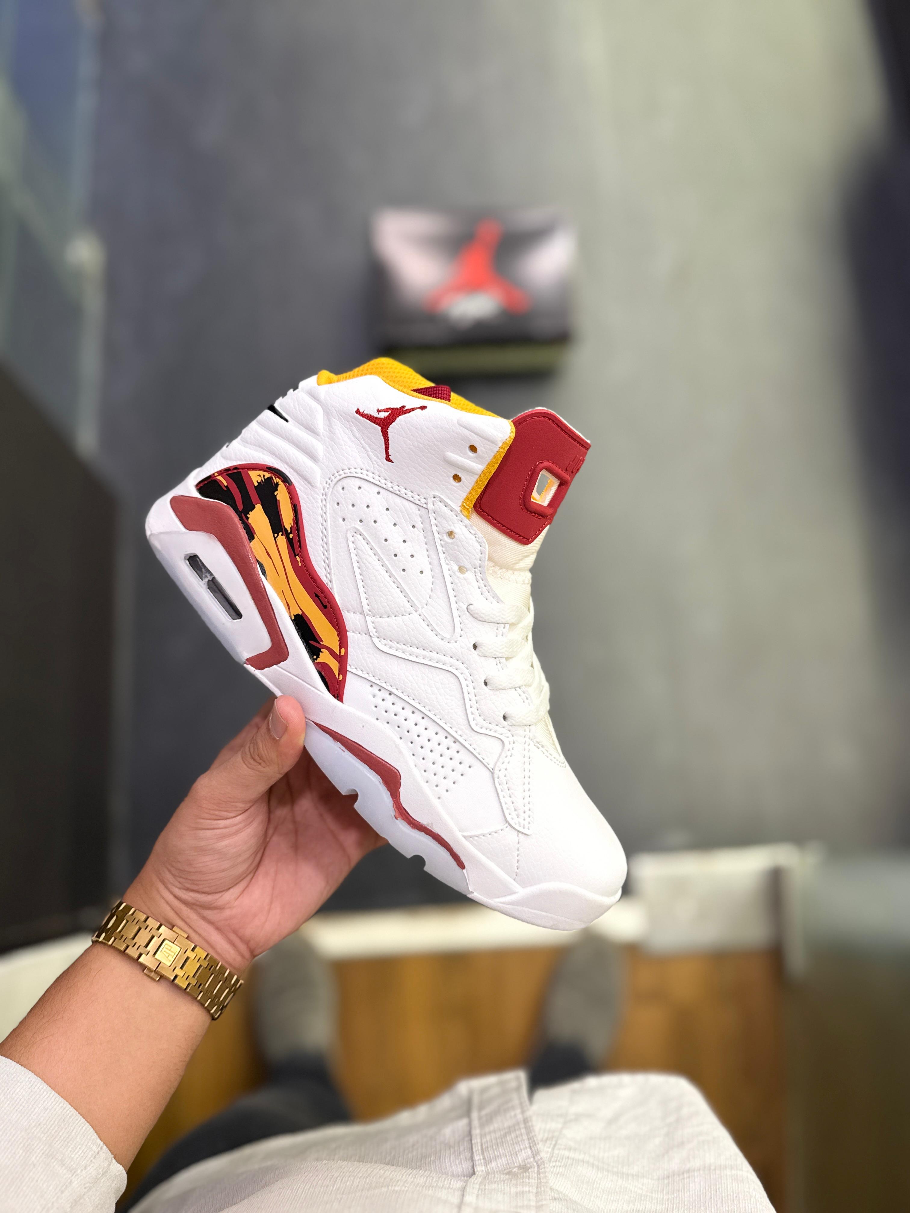 AIR JORDANS RETRO 6 JUMPMAN MVP WHITE RED